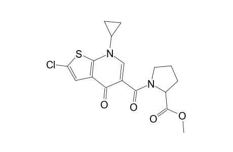 Methyl 1-[(2-chloro-7-cyclopropyl-4-oxo-4,7-dihydrothieno[2,3-b]pyridin-5-yl)carbonyl]-2-pyrrolidinecarboxylate