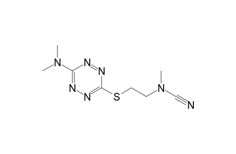 N-Methyl-N-[2'-( 6"-dimethylamino-1",2',4',5'-tetrazin-3"-yl)thioethyl]-cyanamide