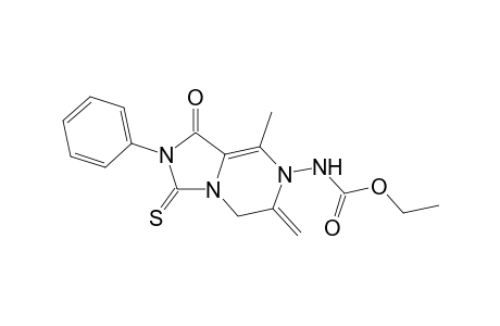 Ethyl N-(8-methyl-6-methylene-1-oxo-2-phenyl-3-thioxo-1,2,3,5,7-hexahydroimidazo[1,5-a]pyrazin-7-yl)carbamate