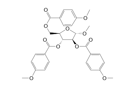 Methyl 2,3,5-tris-o-(4-methoxybenzoyl)pentofuranoside #