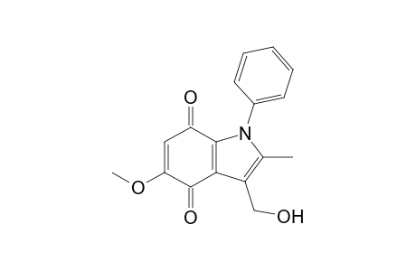 5-Methoxy-2-methyl-3-methylol-1-phenyl-indole-4,7-quinone