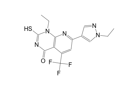 pyrido[2,3-d]pyrimidin-4(1H)-one, 1-ethyl-7-(1-ethyl-1H-pyrazol-4-yl)-2-mercapto-5-(trifluoromethyl)-