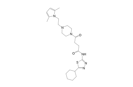 N-(5-cyclohexyl-1,3,4-thiadiazol-2-yl)-4-{4-[2-(2,5-dimethyl-1H-pyrrol-1-yl)ethyl]-1-piperazinyl}-4-oxobutanamide
