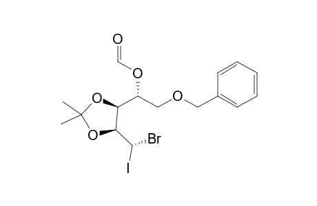 (5R)-1-O-Benzyl-5-bromo-5-deoxy-2-O-formyl-5-iodo-3,4-O-isopropylidene-D-arabinitol