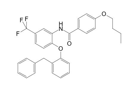 4-Butoxy-N-[2-[2-(phenylmethyl)phenoxy]-5-(trifluoromethyl)phenyl]benzamide