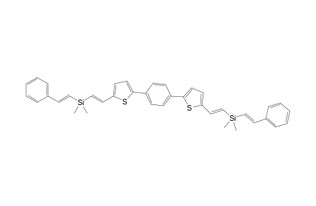 2,2'-p-Phenylene-bis-5-{.[beta.-dimethyl(.beta.-stryrl)silyl)vinyl]thiophene
