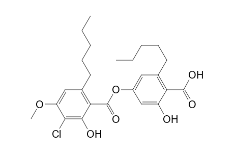 Benzoic acid, 3-chloro-2-hydroxy-4-methoxy-6-pentyl-, 4-carboxy-3-hydroxy-5-pentylphenyl ester