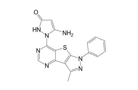 7-(5-Amino-3-oxopyrazolidin-1-yl)-3-methyl-1-phenyl-1H-pyrazolo[4',3':4,5]thieno[3,2-d]pyrimidine
