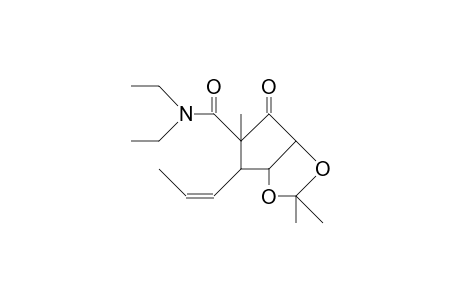 2-Diethylcarbamoyl-4S,5S-isopropylidenedioxy-2S-methyl-3R-(Z-propenyl)-cyclopentanone