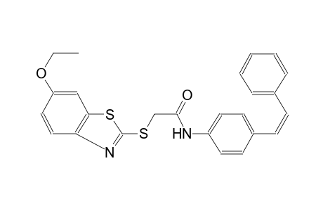acetamide, 2-[(6-ethoxy-2-benzothiazolyl)thio]-N-[4-[(Z)-2-phenylethenyl]phenyl]-