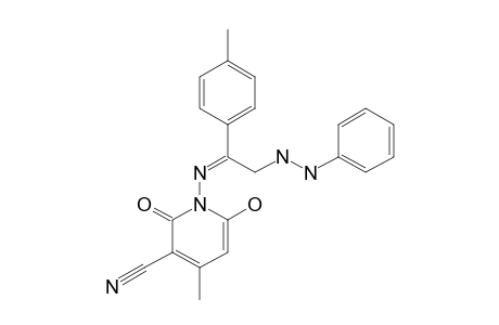 3-CYANO-6-HYDROXY-4-METHYL-2-OXO-1-IMINO-(4-METHYL-OMEGA-PHENYL-HYDRAZINOACETO-PHENONYLIDIENO)-PYRIDINE