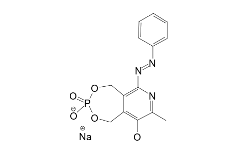 PYRIDOXINE-6-AZOPHENYL-ALPHA(4,5)-CYCLOMONOPHOSPHORIC-ACID-MONOSODIUM-SALT
