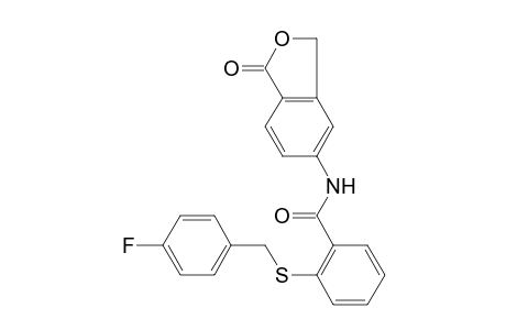 2-[(4-fluorobenzyl)sulfanyl]-N-(1-oxo-1,3-dihydro-2-benzofuran-5-yl)benzamide