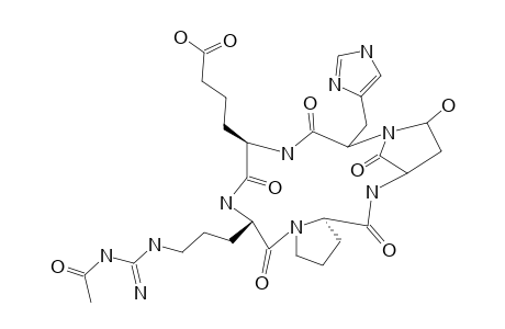 ARGADIN;CYCLO-(N-(OMEGA)-ACETYL-L-ARGINYL-D-PROLYL-HOMOSERYL-HISTIDYL-L-2-AMINOADIPYL)