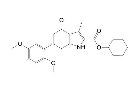 6-(2,5-Dimethoxy-phenyl)-3-methyl-4-oxo-4,5,6,7-tetrahydro-1H-indole-2-carboxylic acid cyclohexyl ester