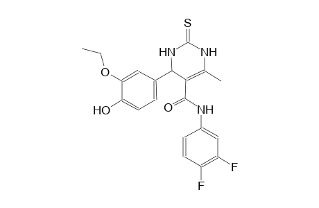 N-(3,4-difluorophenyl)-4-(3-ethoxy-4-hydroxyphenyl)-6-methyl-2-thioxo-1,2,3,4-tetrahydro-5-pyrimidinecarboxamide