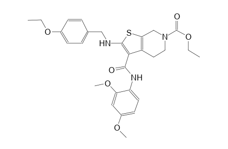 thieno[2,3-c]pyridine-6(5H)-carboxylic acid, 3-[[(2,4-dimethoxyphenyl)amino]carbonyl]-2-[[(4-ethoxyphenyl)methyl]amino]-4,7-dihydro-, ethyl ester