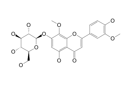 4',5-DIHYDROXY-3',8-DIMETHOXY-FLAVONE-7-O-BETA-D-GLUCOPYRANOSIDE
