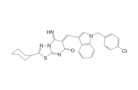 7H-[1,3,4]thiadiazolo[3,2-a]pyrimidin-7-one, 6-[[1-[(4-chlorophenyl)methyl]-1H-indol-3-yl]methylene]-2-cyclohexyl-5,6-dihydro-5-imino-, (6Z)-