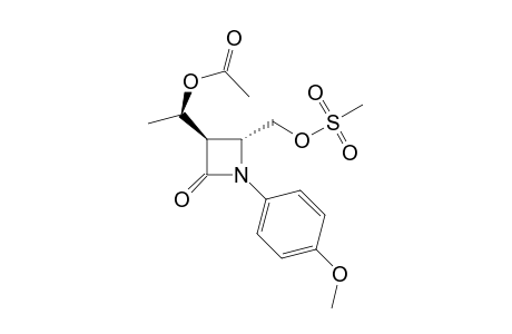 (.alpha.-R)-3-(1'-Acetoxyethyl)-4-(mesyloxymethyl)-N-(p-methoxyphenyl)-azetidin-2-one