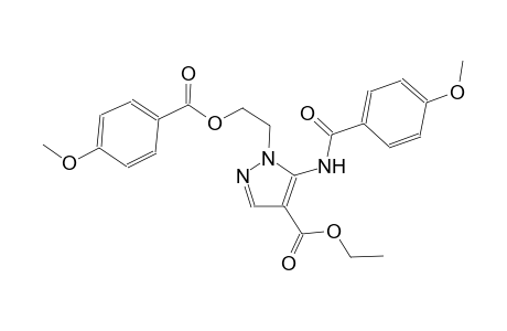 1H-pyrazole-4-carboxylic acid, 5-[(4-methoxybenzoyl)amino]-1-[2-[(4-methoxybenzoyl)oxy]ethyl]-, ethyl ester