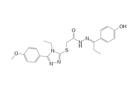 acetic acid, [[4-ethyl-5-(4-methoxyphenyl)-4H-1,2,4-triazol-3-yl]thio]-, 2-[(E)-1-(4-hydroxyphenyl)propylidene]hydrazide