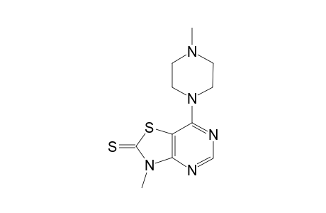 3-Methyl-7-(4-methyl-1-piperazinyl)-2-thiazolo[4,5-d]pyrimidinethione