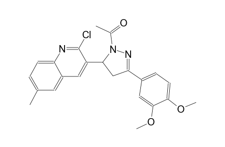 3-[1-acetyl-3-(3,4-dimethoxyphenyl)-4,5-dihydro-1H-pyrazol-5-yl]-2-chloro-6-methylquinoline