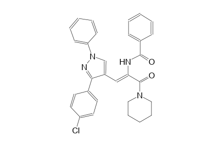 N-[(Z)-2-[3-(4-chlorophenyl)-1-phenyl-1H-pyrazol-4-yl]-1-(1-piperidinylcarbonyl)ethenyl]benzamide