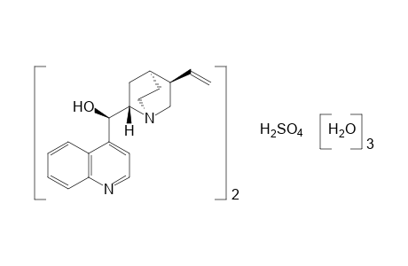 alpha-4-quinolyl-5-vinyl-2-quinuclidinemethanol, sulfate(2:1), trihydrate