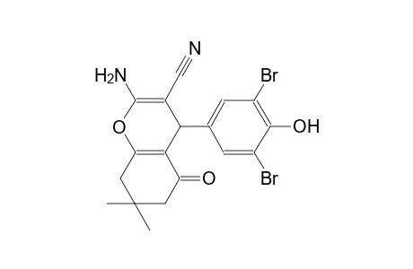 4H-1-benzopyran-3-carbonitrile, 2-amino-4-(3,5-dibromo-4-hydroxyphenyl)-5,6,7,8-tetrahydro-7,7-dimethyl-5-oxo-