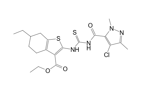 ethyl 2-[({[(4-chloro-1,3-dimethyl-1H-pyrazol-5-yl)carbonyl]amino}carbothioyl)amino]-6-ethyl-4,5,6,7-tetrahydro-1-benzothiophene-3-carboxylate