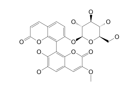 GULSAMANIN;6,7-DIHYDROXY-3-METHOXY-8-[2-OXO-2H-1-BENZOPYRAN-7-(O-BETA-D-GLUCOPYRANOSYL)-8-YL]-2H-1-BENZOPYRAN-2-ONE