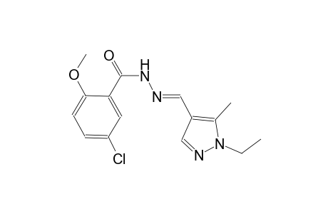 5-chloro-N'-[(E)-(1-ethyl-5-methyl-1H-pyrazol-4-yl)methylidene]-2-methoxybenzohydrazide