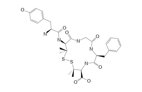 (4S,7S,13S)-13-[[(2S)-2-amino-3-(4-hydroxyphenyl)propanoyl]amino]-7-(benzyl)-6,9,12-triketo-3,3,14,14-tetramethyl-1,2-dithia-5,8,11-triazacyclotetradecane-4-carboxylic acid