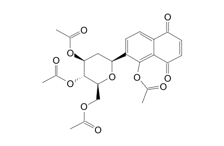 5-ACETOXY-6-(3',4',6'-TRI-O-ACETYL-2'-DEOXY-BETA-D-ARABINO-HEXOPYRANOSYL)-NAPHTHALENE-1,4-DIONE