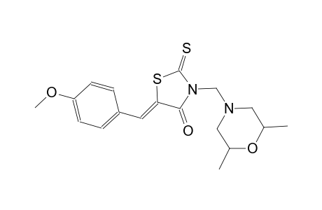 (5Z)-3-[(2,6-dimethyl-4-morpholinyl)methyl]-5-(4-methoxybenzylidene)-2-thioxo-1,3-thiazolidin-4-one