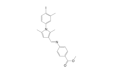 4-[[1-(4-iodo-3-methyl-phenyl)-2,5-dimethyl-1H-pyrrol-3-ylmethylene]-amino]-benzoic acid methyl ester