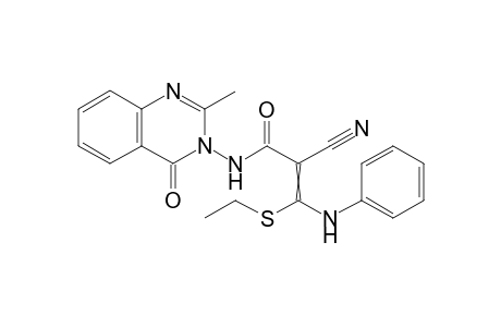 2-Cyano-3-(ethylthio)-N-(2-methyl-4-oxoquinazolin-3(4H)-yl)-3-(phenylamino)-acrylamide