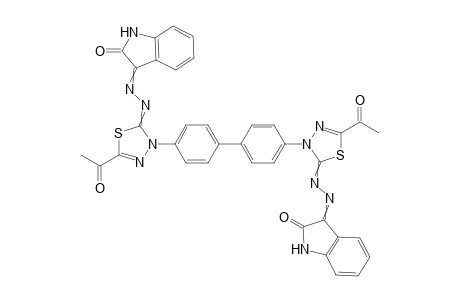 3-((5-acetyl-3-(4'-(5-acetyl-2-((3-oxoindolin-2-ylidene)hydrazono)-1,3,4-thiadiazol-3(2H)-yl)-[1,1'-biphenyl]-4-yl)-1,3,4-thiadiazol-2(3H)-ylidene)hydrazono)indolin-2-one