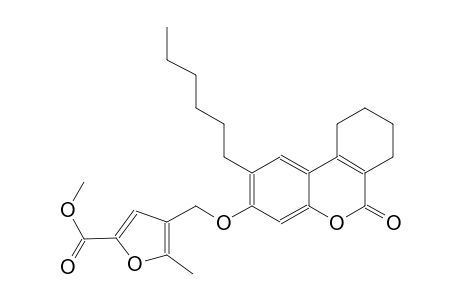 2-furancarboxylic acid, 4-[[(2-hexyl-7,8,9,10-tetrahydro-6-oxo-6H-dibenzo[b,d]pyran-3-yl)oxy]methyl]-5-methyl-, methyl ester
