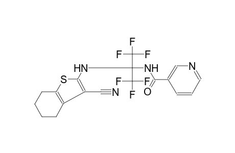 N-[1-[(3-cyano-4,5,6,7-tetrahydro-1-benzothien-2-yl)amino]-2,2,2-trifluoro-1-(trifluoromethyl)ethyl]nicotinamide