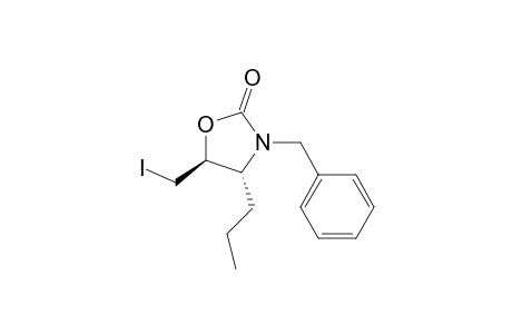 2-Oxazolidinone, 5-(iodomethyl)-3-(phenylmethyl)-4-propyl-, trans-