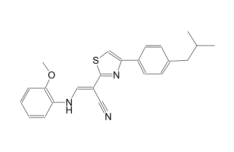(2E)-2-[4-(4-isobutylphenyl)-1,3-thiazol-2-yl]-3-(2-methoxyanilino)-2-propenenitrile