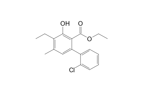 Ehyl 2'-chloro-3-hydroxy-4-ethyl-5-methylbiphenyl-2-carboxylate