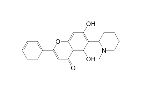 4H-1-Benzopyran-4-one, 5,7-dihydroxy-6-(1-methyl-2-piperidinyl)-2-phenyl-, (+)-
