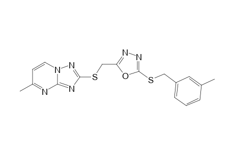 2-((5-(3-Methylbenzylthio)-1,3,4-oxadiazol-2-yl)-methylthio)-5-dimethyl-1,2,4-triazolo-[1,5-a]pyrimidine