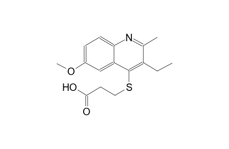 propanoic acid, 3-[(3-ethyl-6-methoxy-2-methyl-4-quinolinyl)thio]-