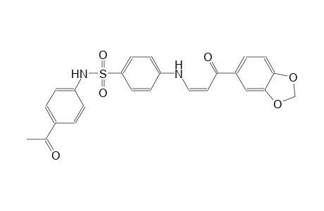 N-(4-acetylphenyl)-4-{[(1Z)-3-(1,3-benzodioxol-5-yl)-3-oxo-1-propenyl]amino}benzenesulfonamide