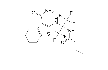 2-([2,2,2-Trifluoro-1-(pentanoylamino)-1-(trifluoromethyl)ethyl]amino)-4,5,6,7-tetrahydro-1-benzothiophene-3-carboxamide